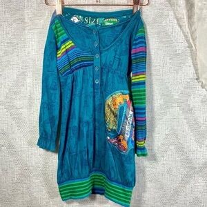 Desigual girls blue bubble dress with graphic size 5/6